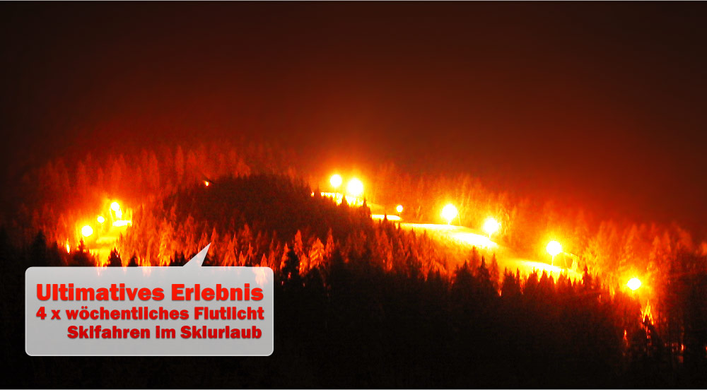 Das Ultimative Wintererlebnis in Ihrem Skiurlaub Flutlicht Skifahren mit der Skischule Berghexn aus Bodenmais, Bayerischer Wald